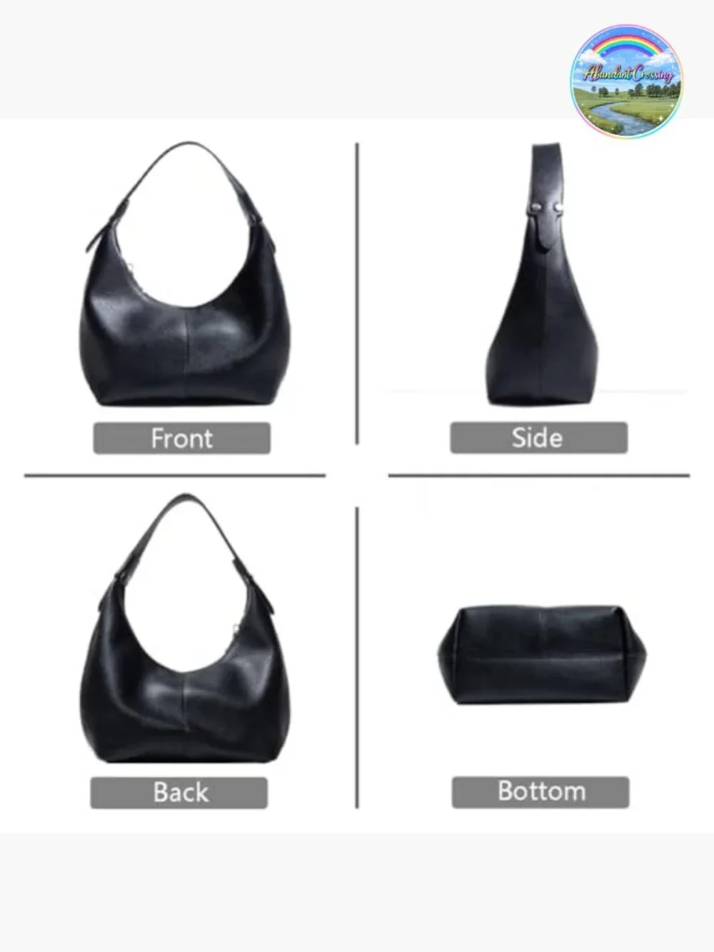 Vegan Leather Hobo Bag Crescent Shoulder Slouchy Tote Y2K Clutch Purse